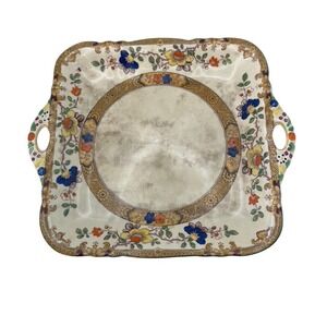 Masons Patent Ironstone China England C4947 Floral Square Handled Antique
